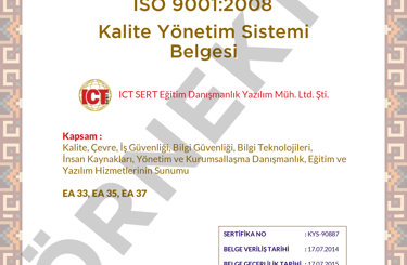 Iso9001 Belgesi Sertifikasi Ornegi